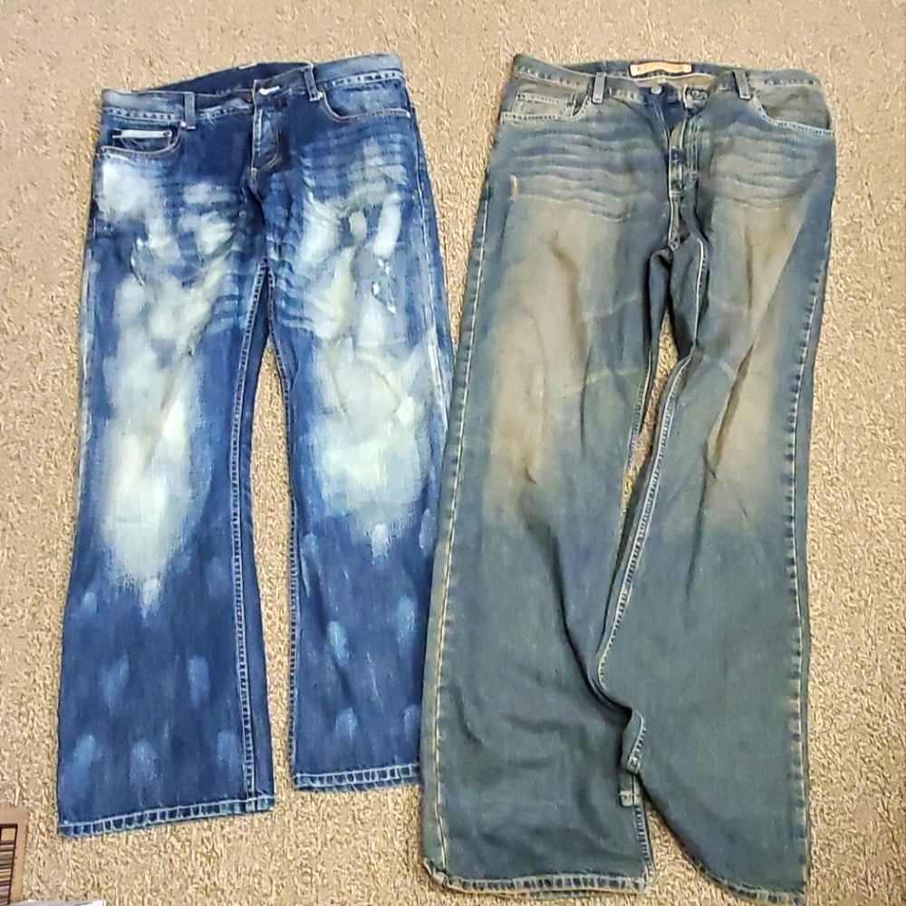 Lot of 2 Men's distressed denim Size 34